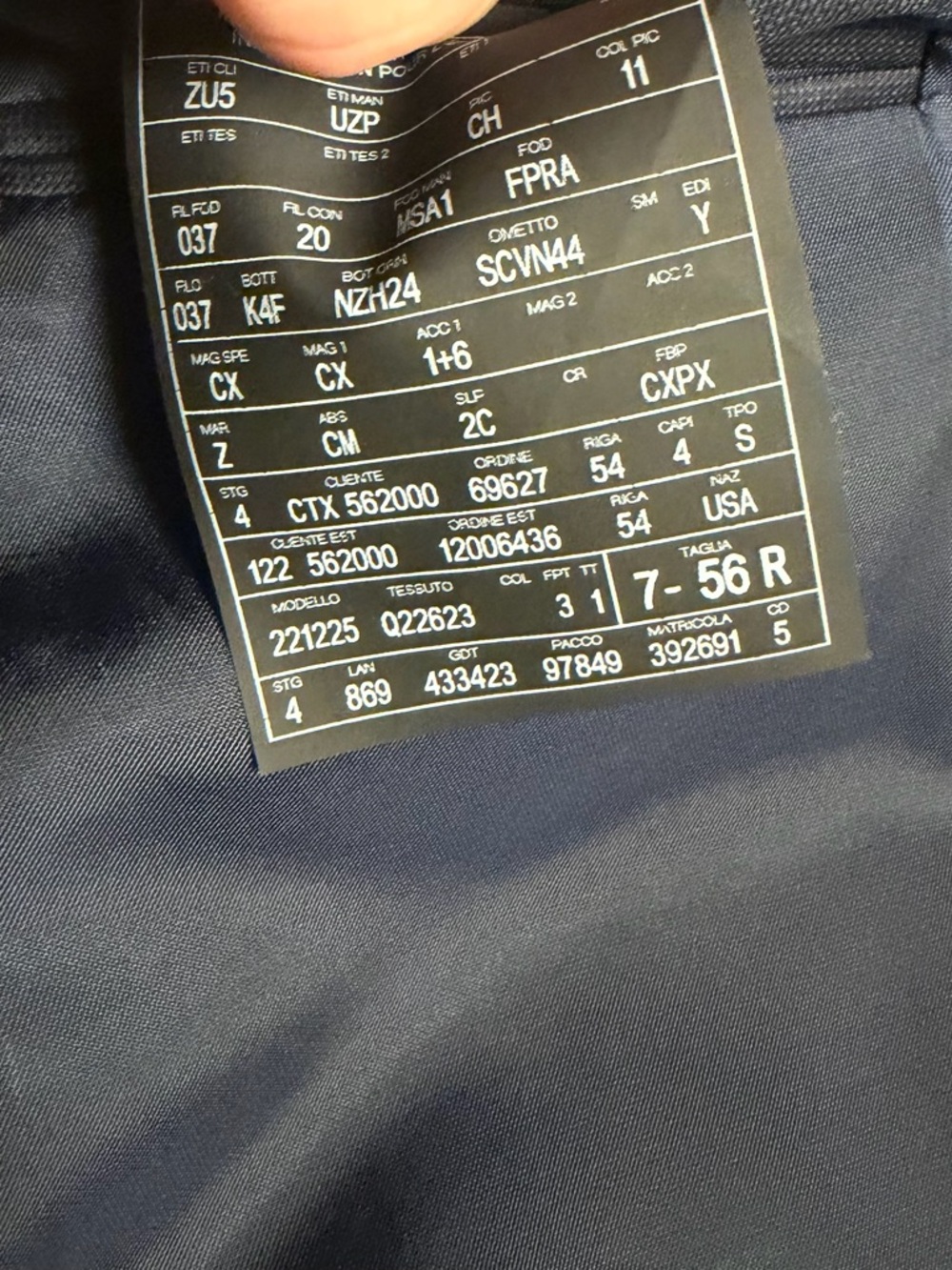 Ermenegildo Zegna Trofeo Milano Tic Tac Weave Suit Navy Blue 56R Or 46R US - Picture 11 of 15